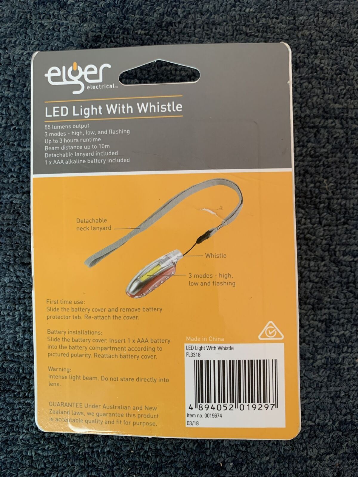 2x Eiger LED Light with Whistle