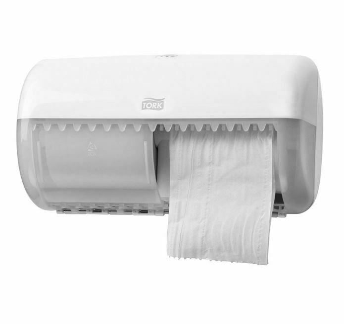 TORK Toilet Paper Dispenser Roll Twin T4 System White - Commercial Grade