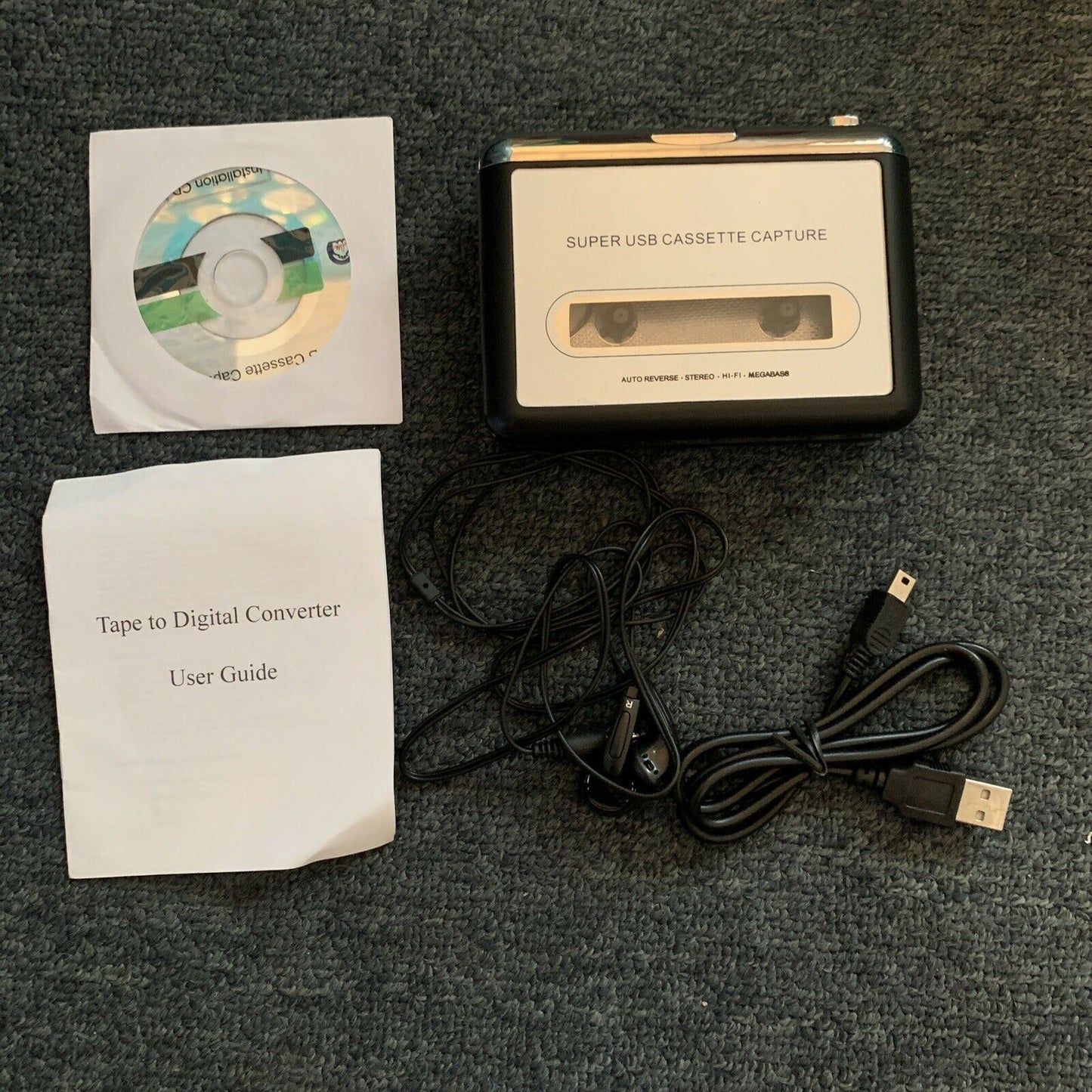 Portable Tape Cassette Player with PC Super USB Cassette-to-MP3 Converter