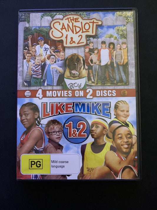 4x Movies: The Sandlot 1 & 2 + Like Mike 1 & 2 (DVD) Region 4