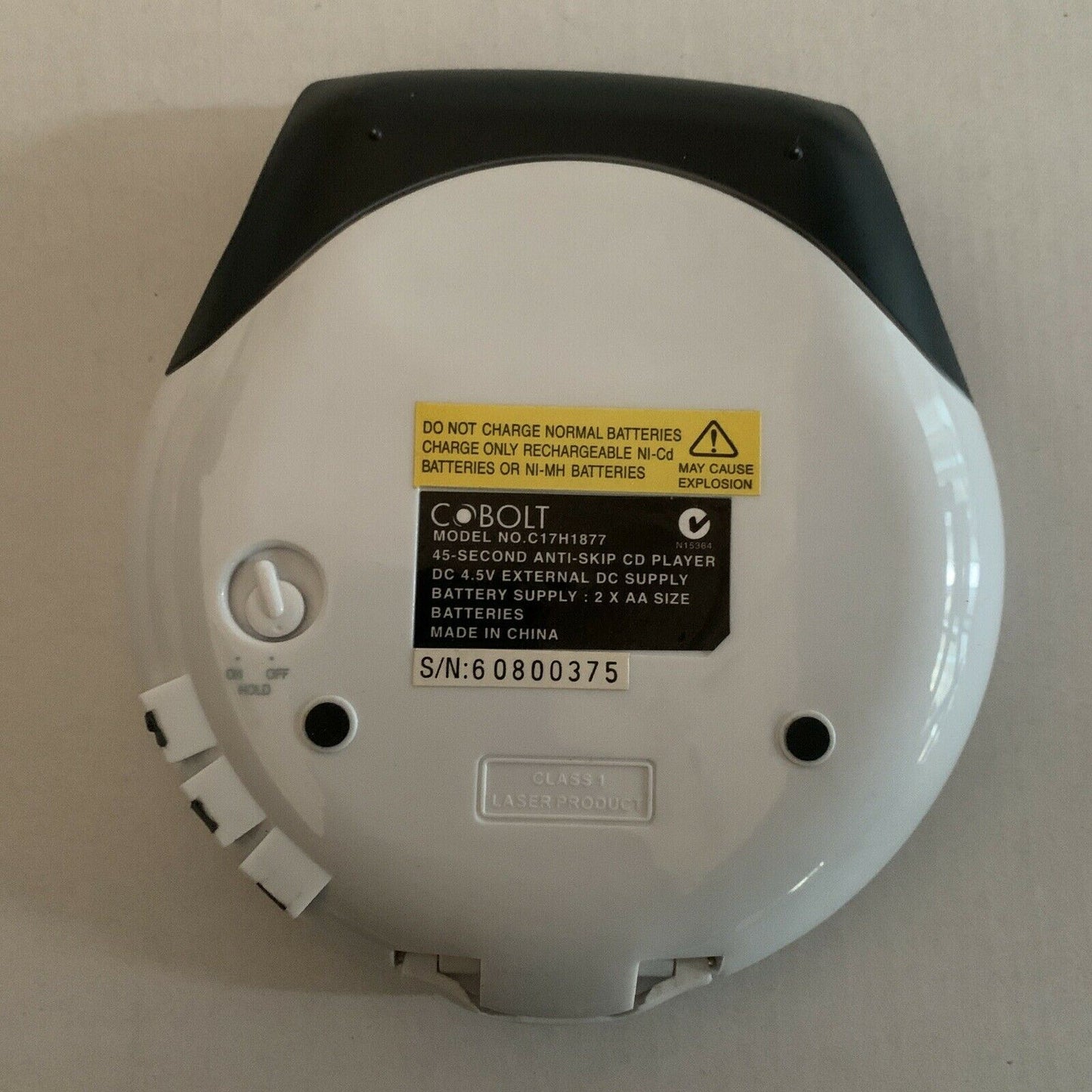 Cobolt All Weather Sports Portable Anti-Skip CD Player C17H1877