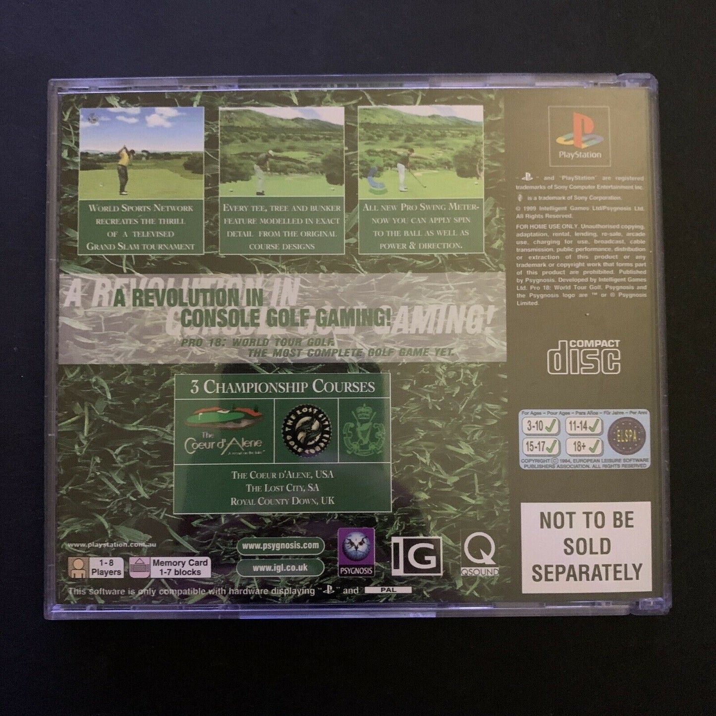 Pro 18 World Tour Golf - Playstation One PS1 PAL Game