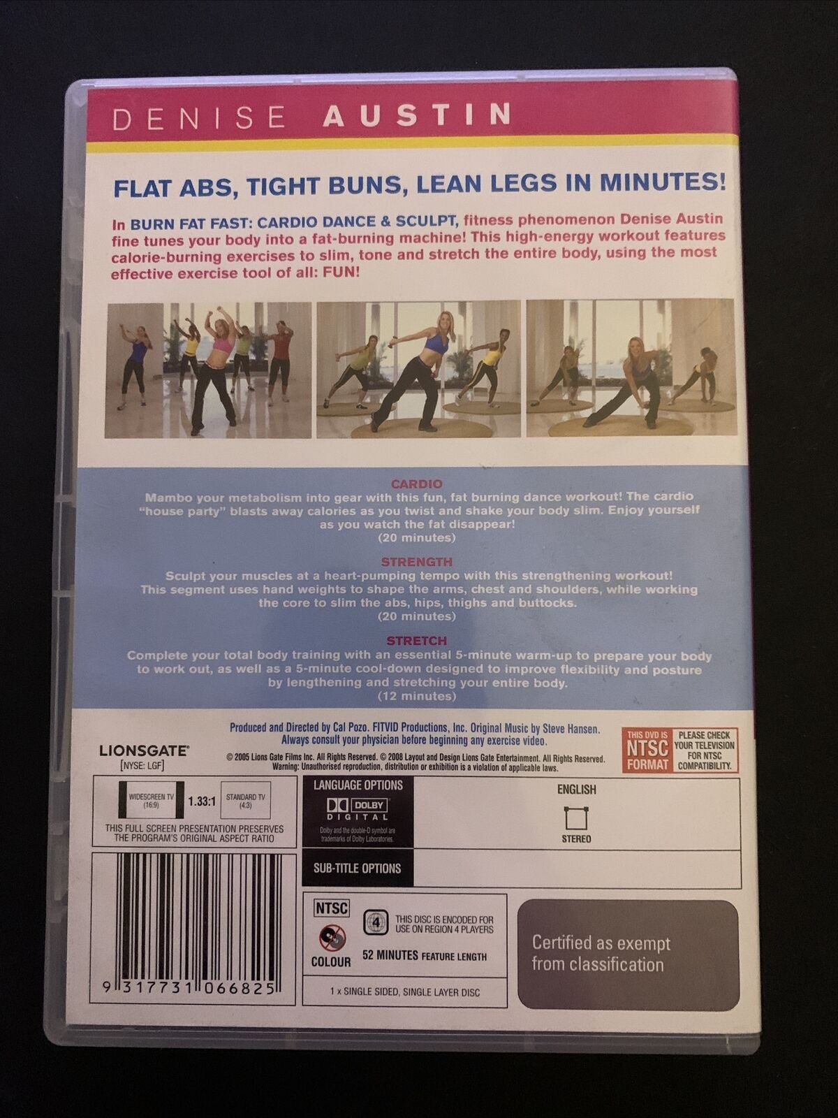 Burn Fat Fast (DVD, 2008) Denis Austin. Region 4&2