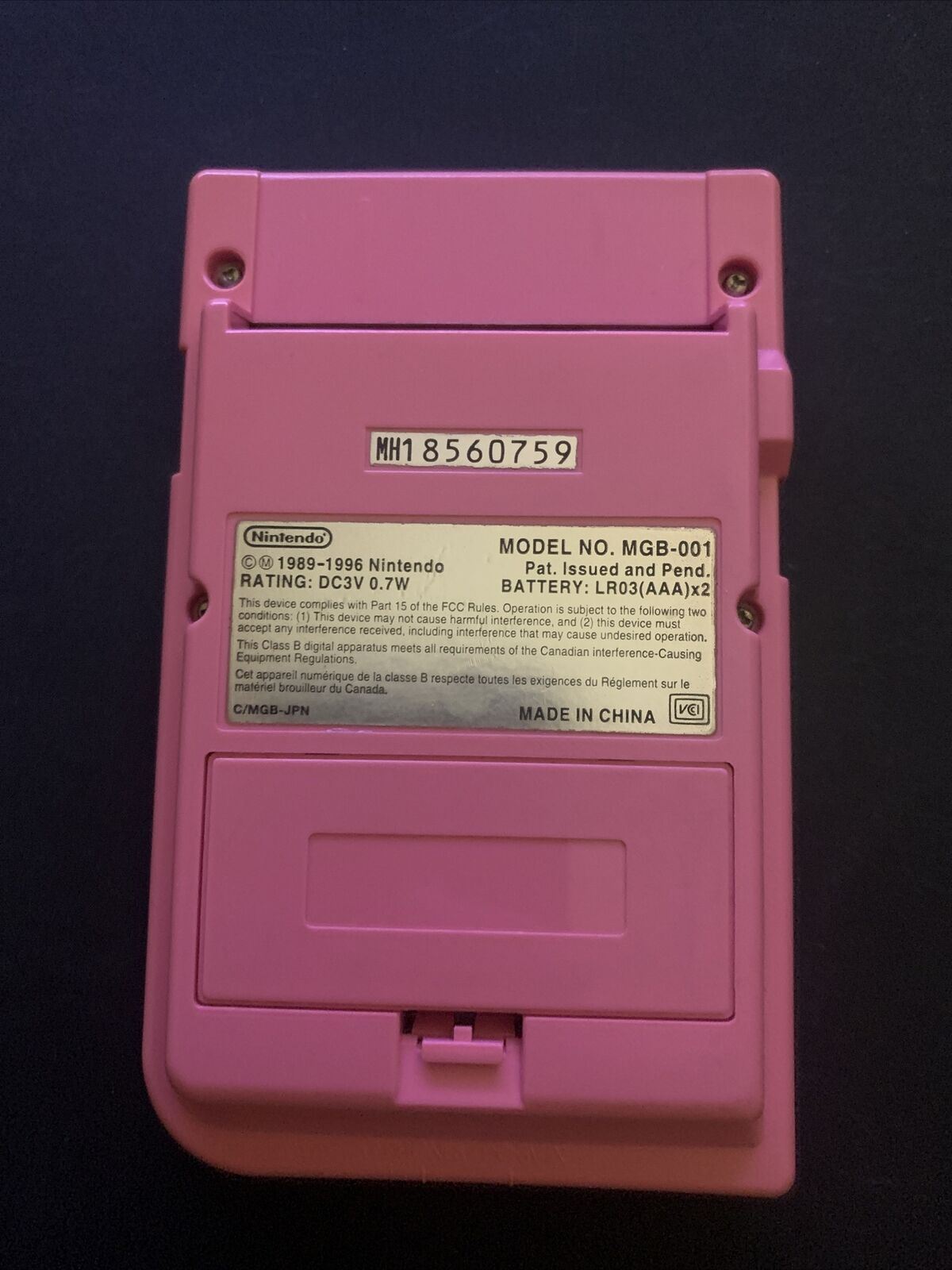 Nintendo Game Boy Pocket Pink Handheld Console - Pink Limited Edition