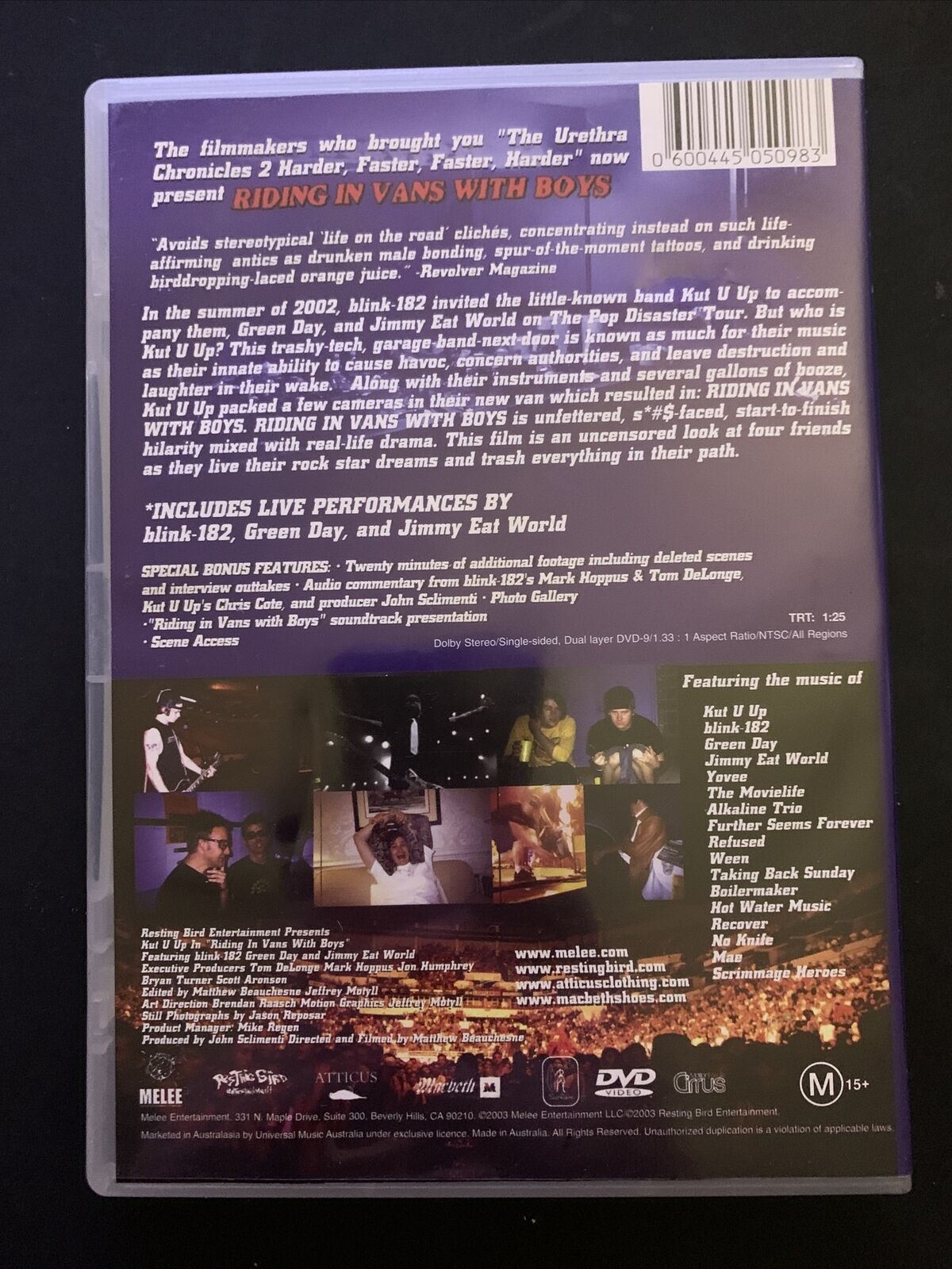 Riding In Vans With Boys - Blink 182, Green Day, Jimmy Eat World (DVD, 2003)