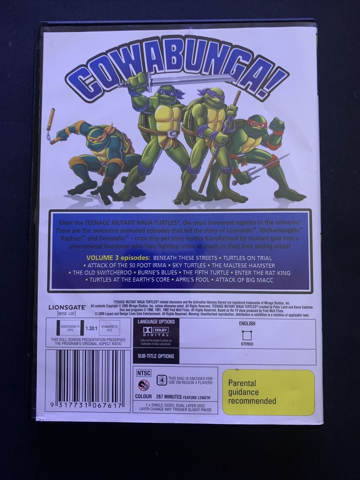 Teenage Mutant Ninja Turtles : Vol 3 (DVD, 1987)  Region 4