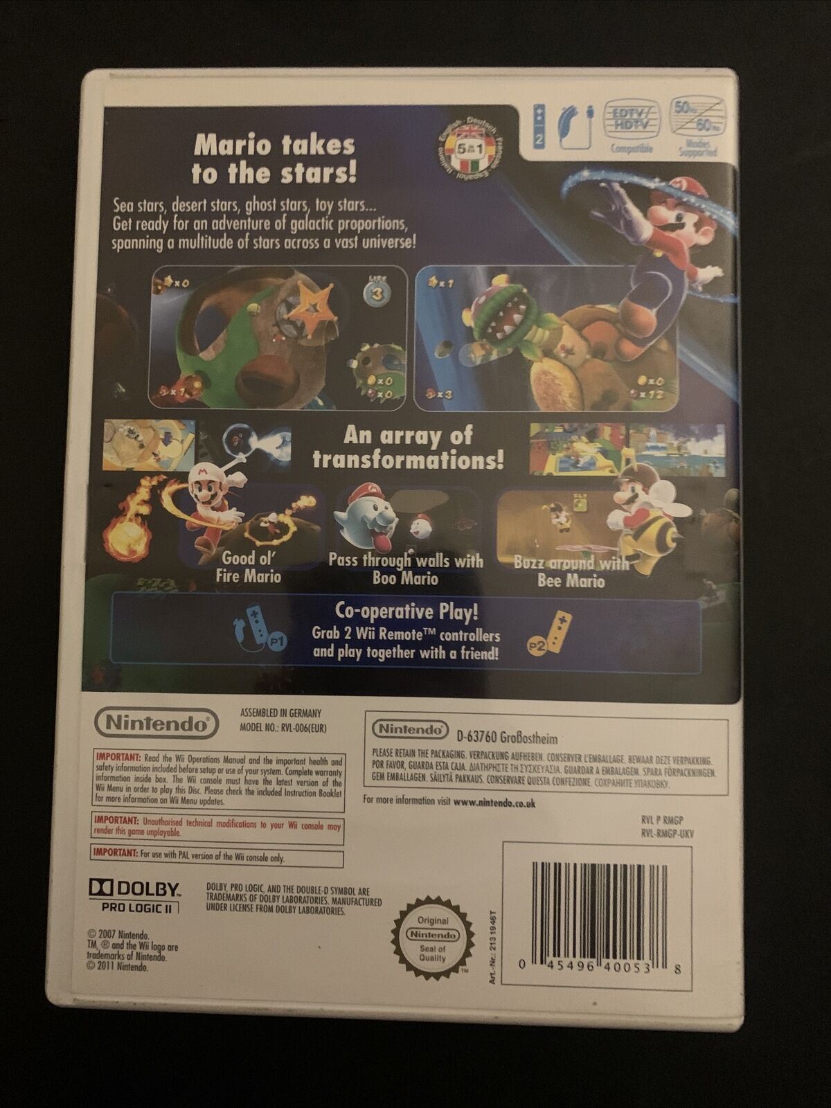 Super Mario Galaxy - Nintendo Wii PAL Game with Manual