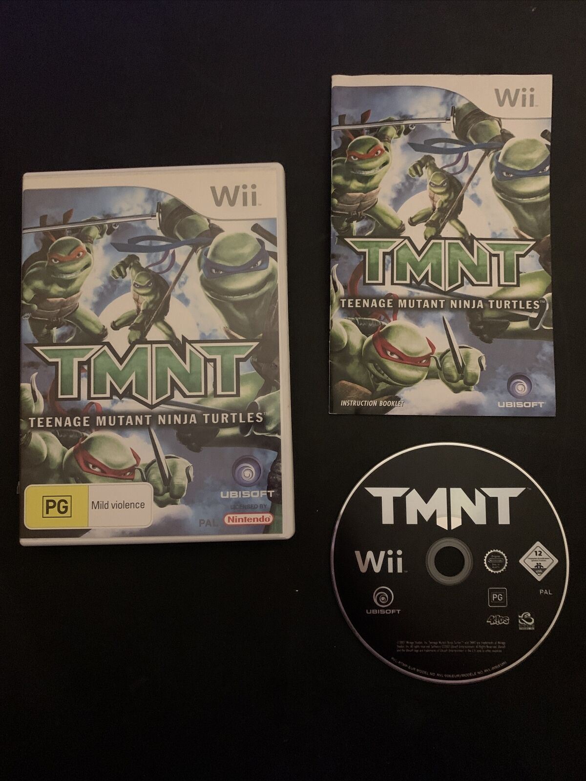 TMNT Teenage Mutant Ninja Turtles - Nintendo Wii PAL Game w Manual