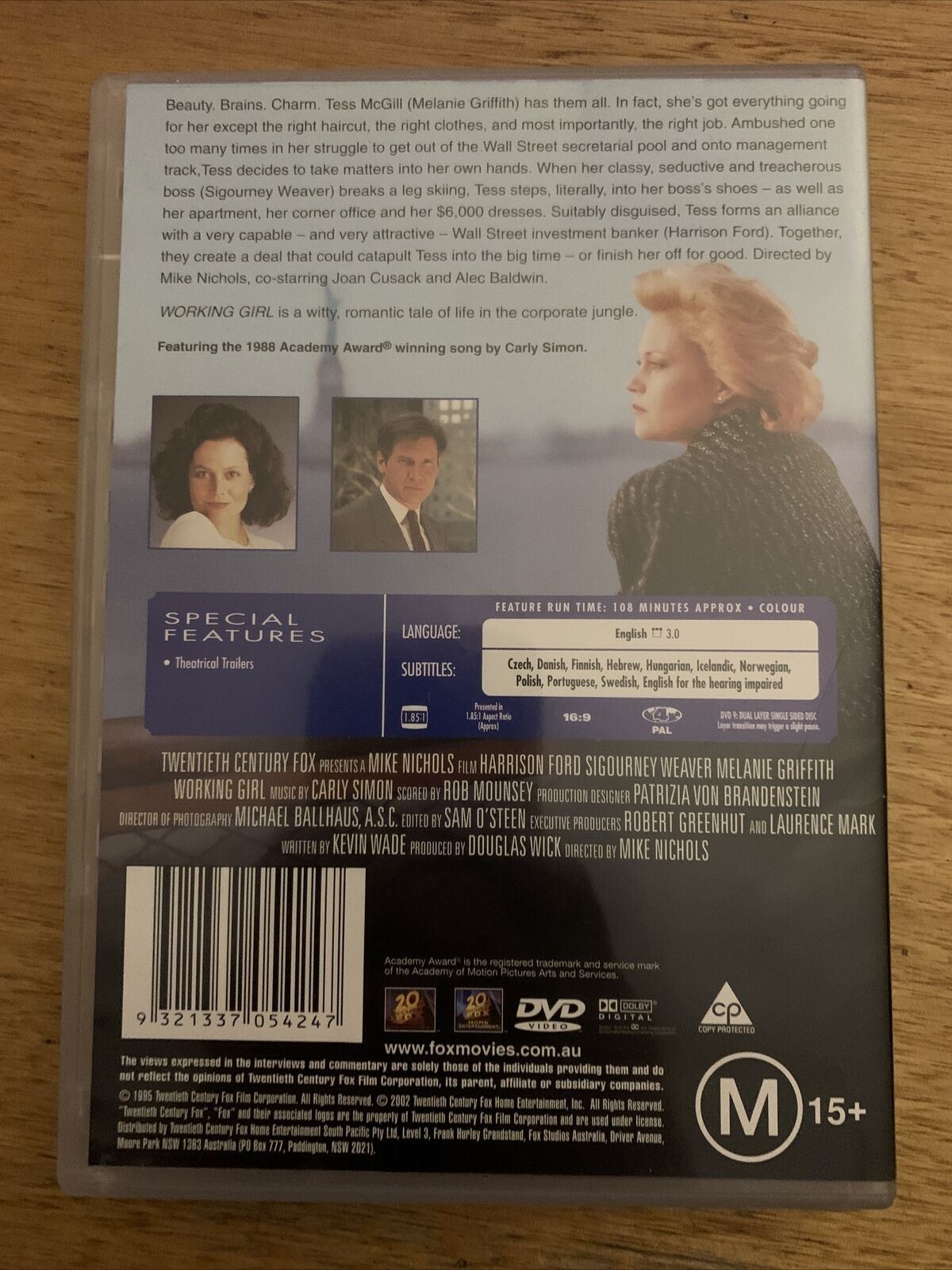 Working Girl (DVD, 1988) Melanie Griffith, Harrison Ford. Region 4&2