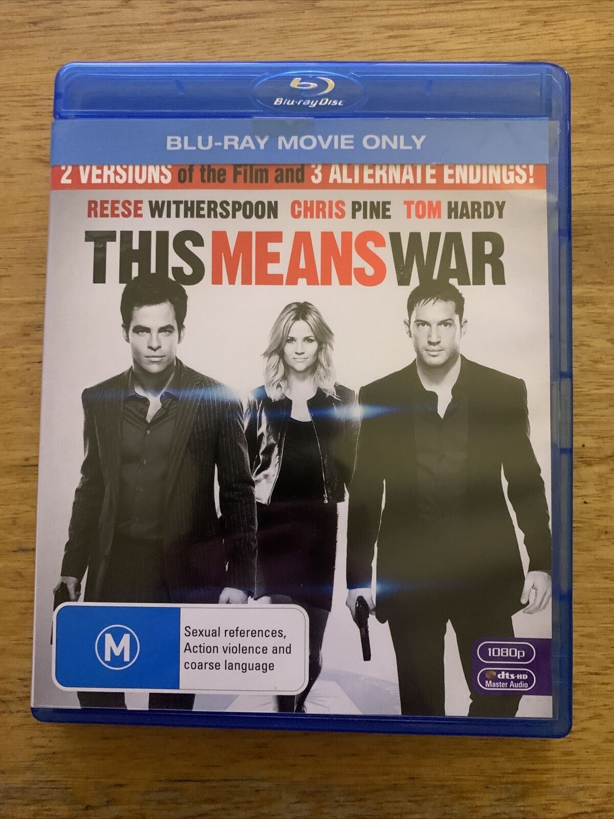 This Means War (Bluray, 2012) Reese Witherspoon, Chris Pine, Tom Hardy. Region B