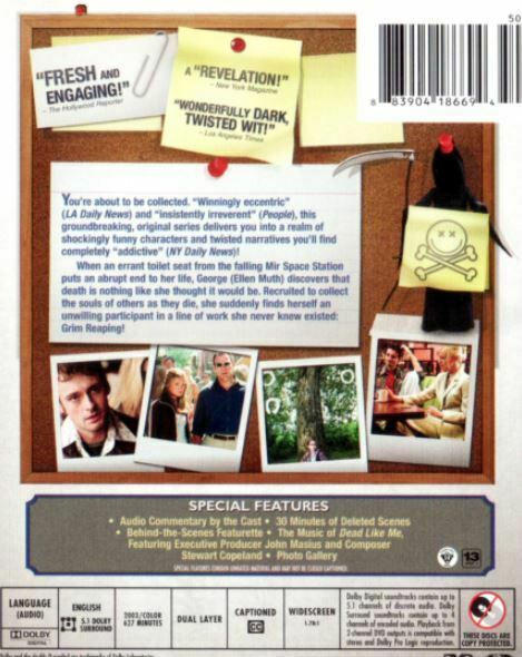 Dead Like Me : Season 1 (DVD, 2007, 4-Disc Set) Region 4&2