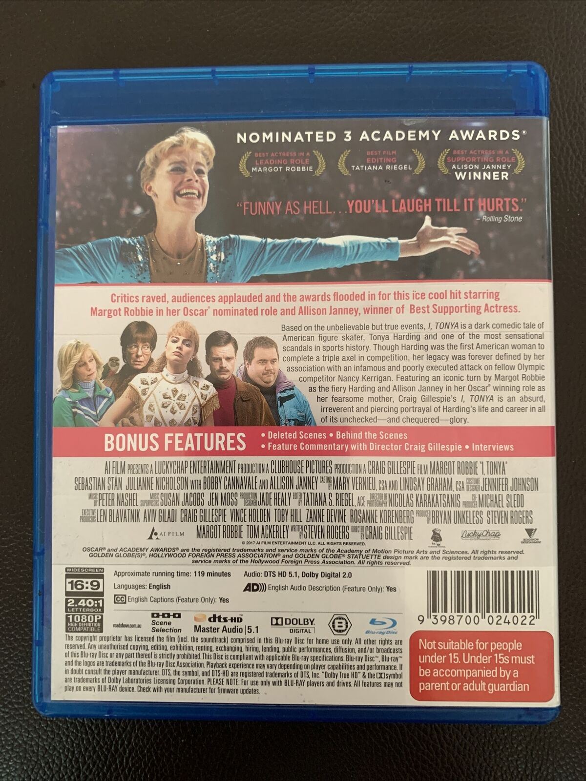 I, Tonya (Blu-ray, 2017) Margot Robbie, Sebastian Stan, Allison Janney. Region B