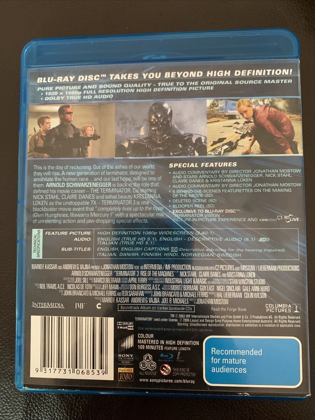 Terminator 3 - Rise Of The Machines (Blu-ray, 2003) Arnold Schwarzeneg ...