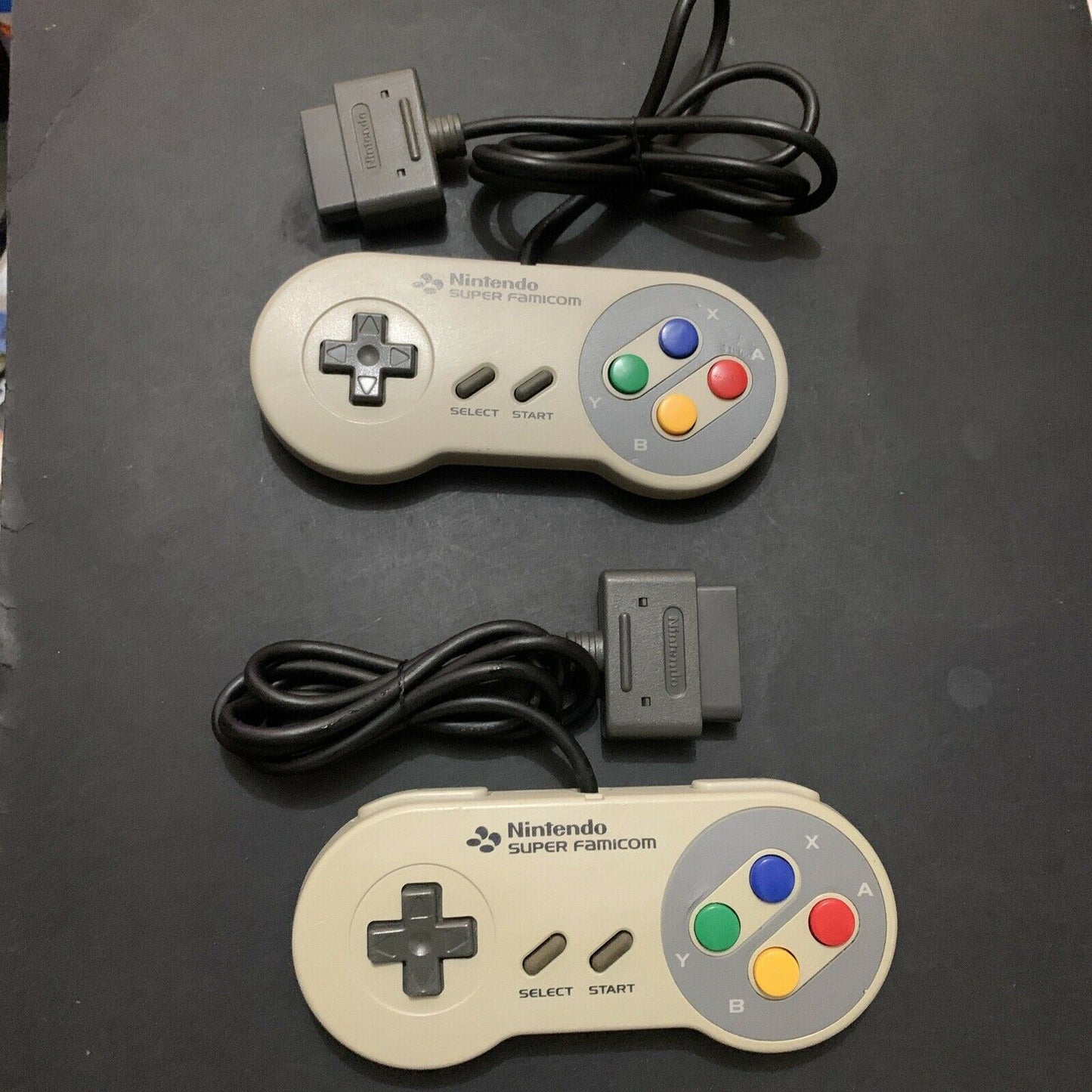 2x Genuine Official Super Nintendo SNES SFC Controllers - Tested & Working