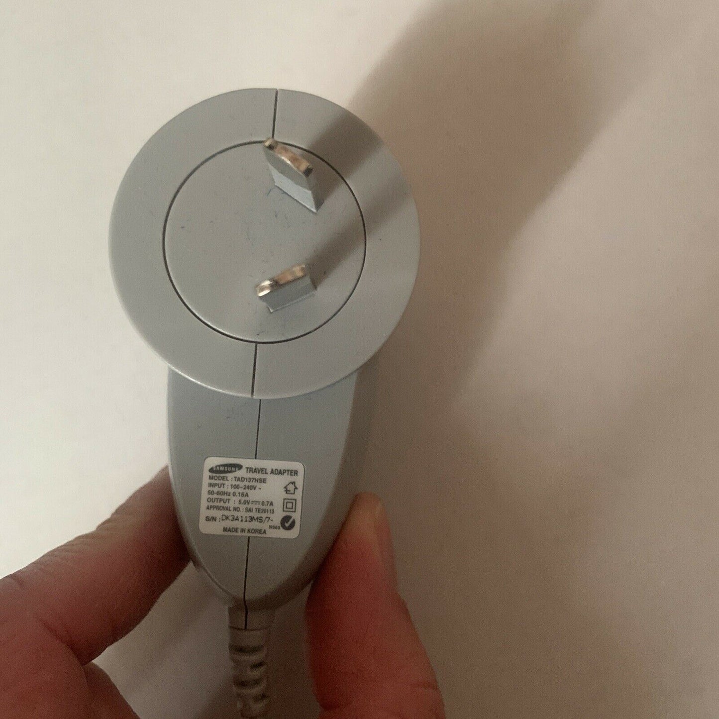 Genuine Samsung TAD137HSE Travel Adapter Input: 100-240V Output: 5V