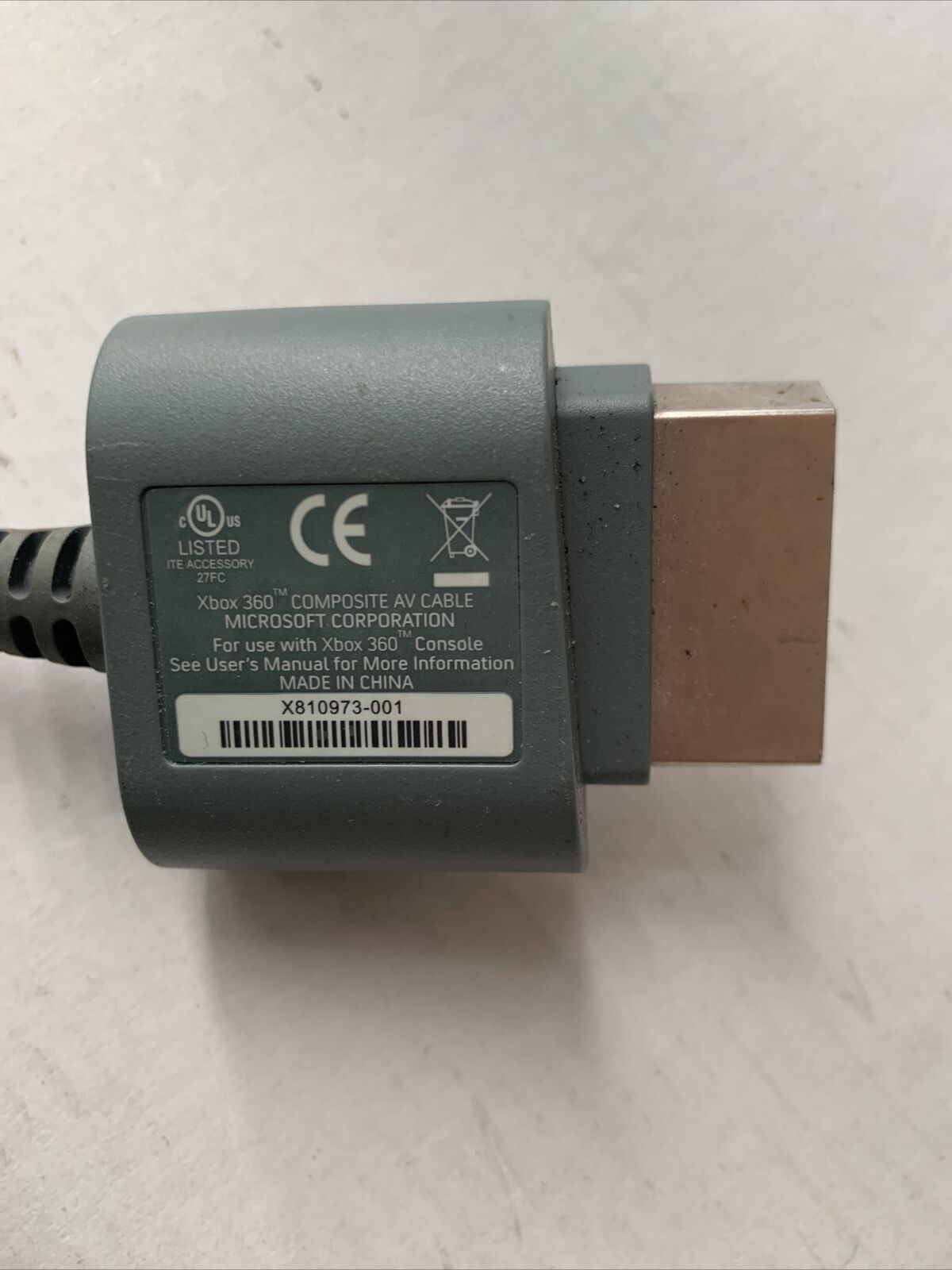 Authentic Microsoft Xbox 360 Composite AV Cable X810973-001