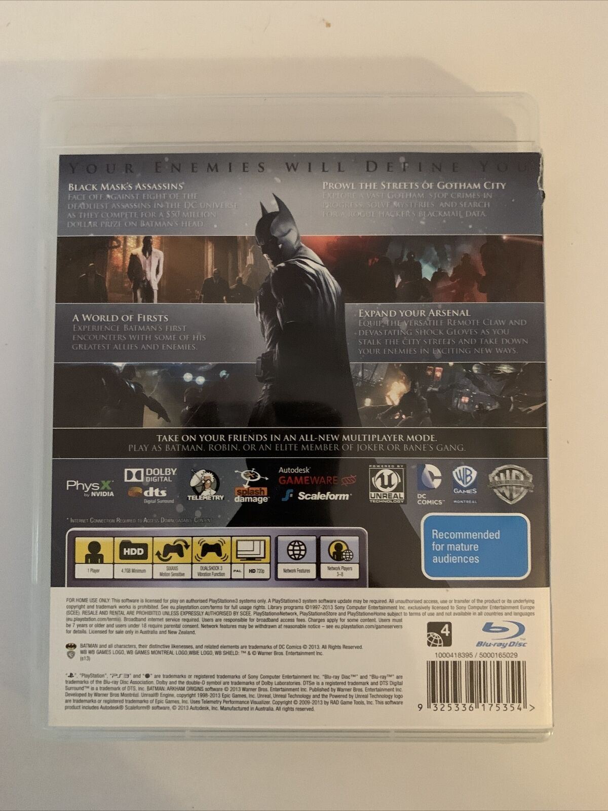 Batman Arkham Origins - Sony Playstation 3 PS3 & Manual