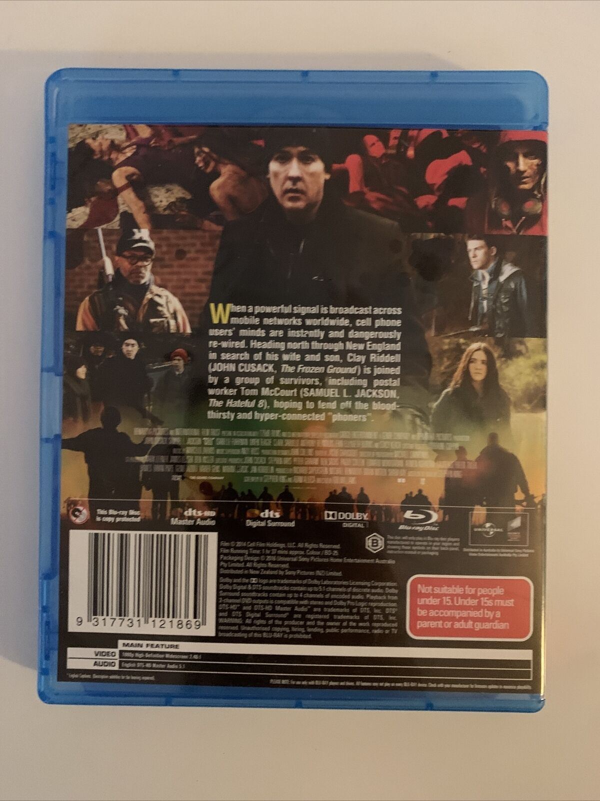 Cell (Blu-ray, 2016) John Cusack, Samuel L. Jackson, Isabelle Fuhrman. Region B