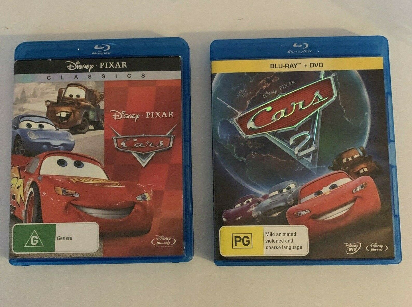 Disney Pixar Cars 1 & 2 (Blu-ray, 2012) Owen Wilson, Bonnie Hunt, Paul Newman