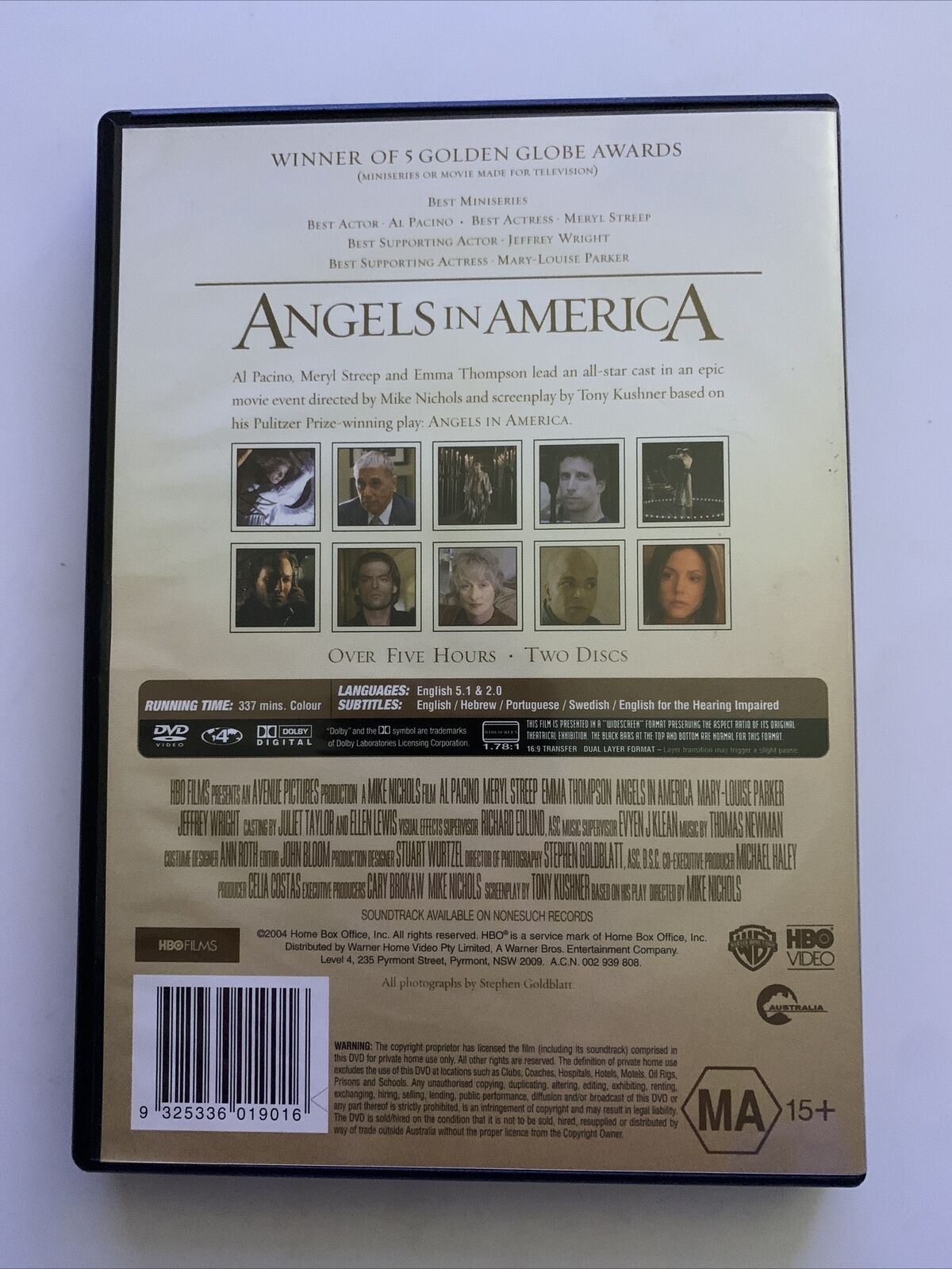 Angels In America (DVD, 2003, 2-Disc Set) Al Pacino, Meryl Streep. Region 4&2