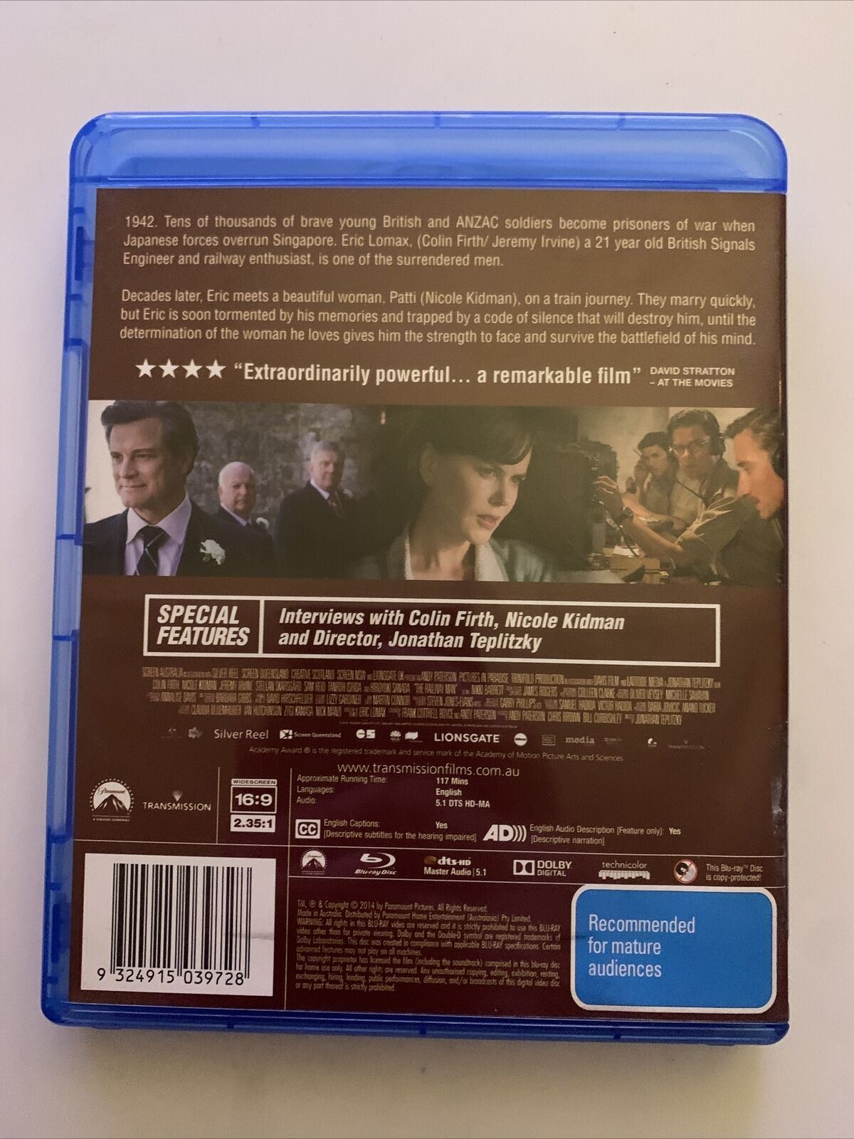 The Railway Man (Blu-ray, 2014) Colin Firth, Nicole Kidman