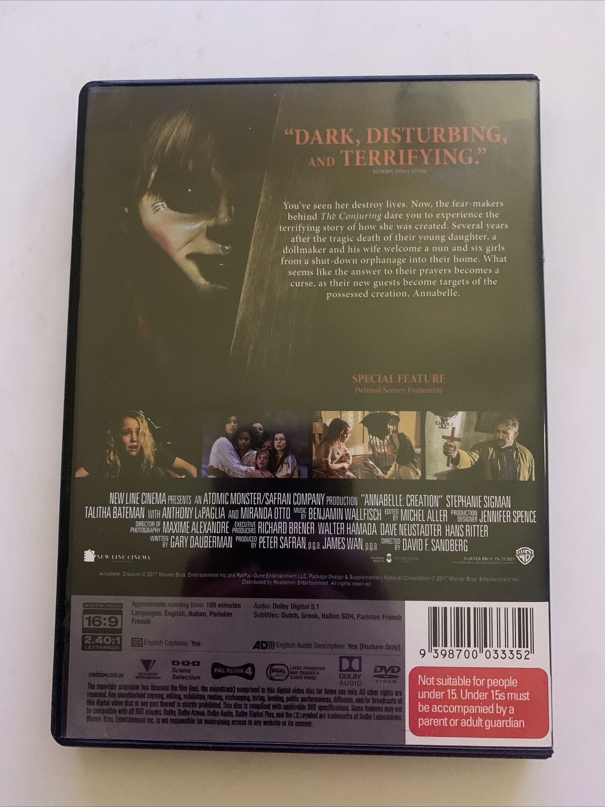 Annabelle - Creation (DVD) Anthony LaPaglia, Samara Lee, Miranda Otto Region 4&2