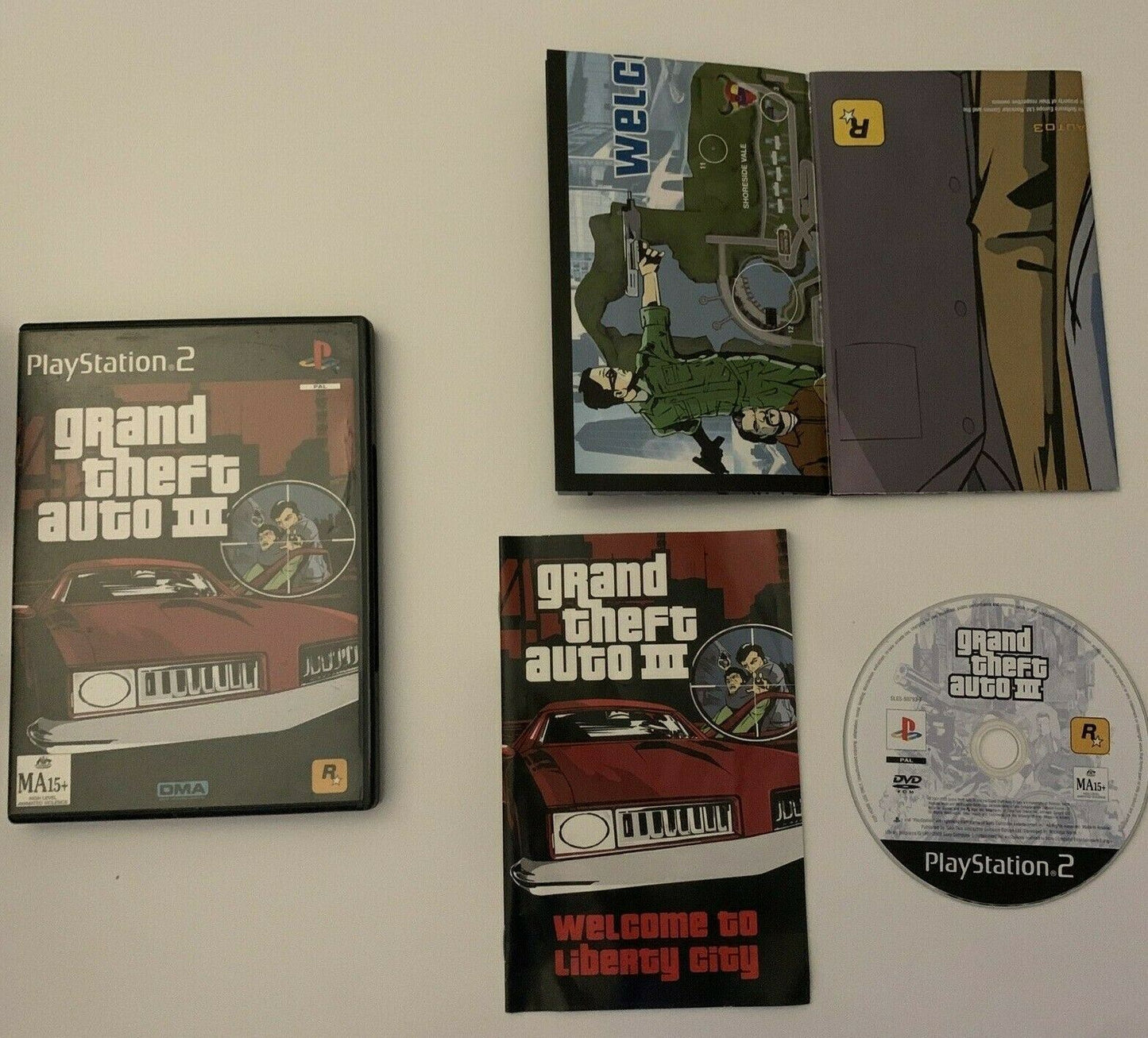 Grand Theft Auto 3 - Playstation 2 PS2 PAL Game with Map & Manual