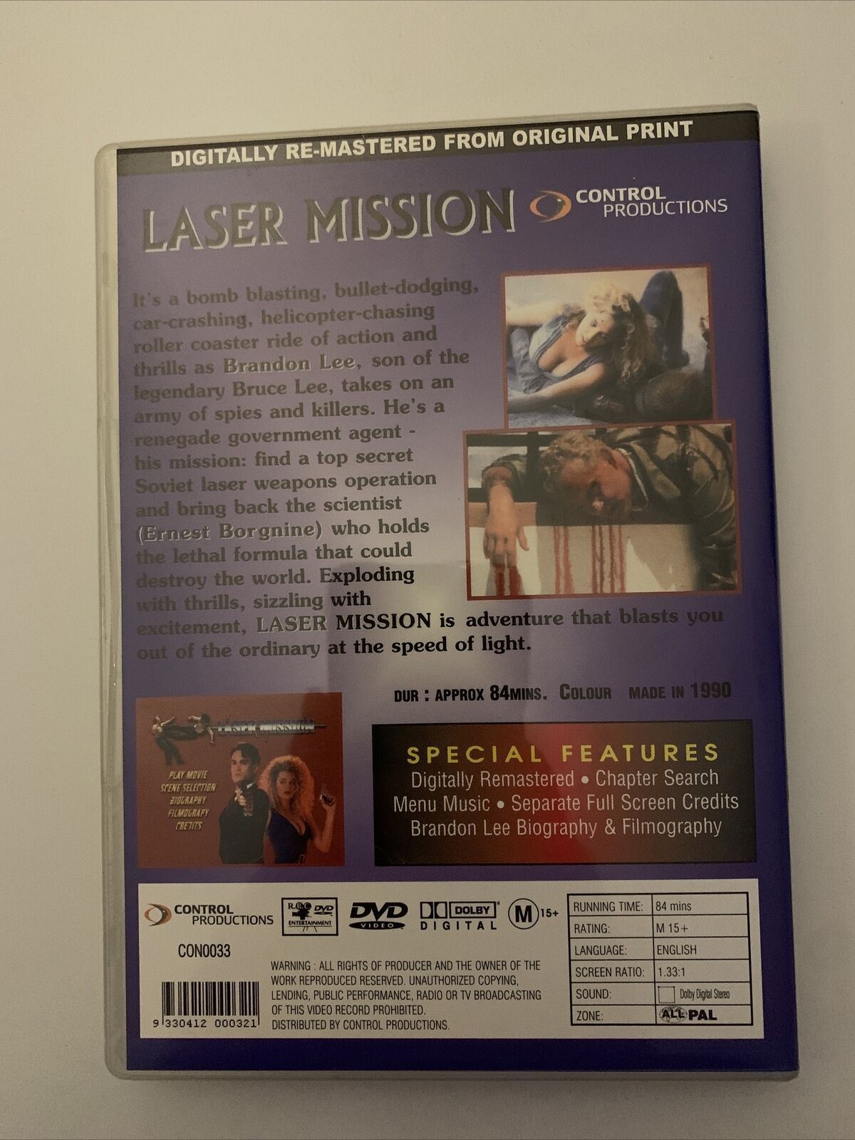 Laser Mission (DVD, 1990) Brandon Lee, Ernest Borgnine. All Regions