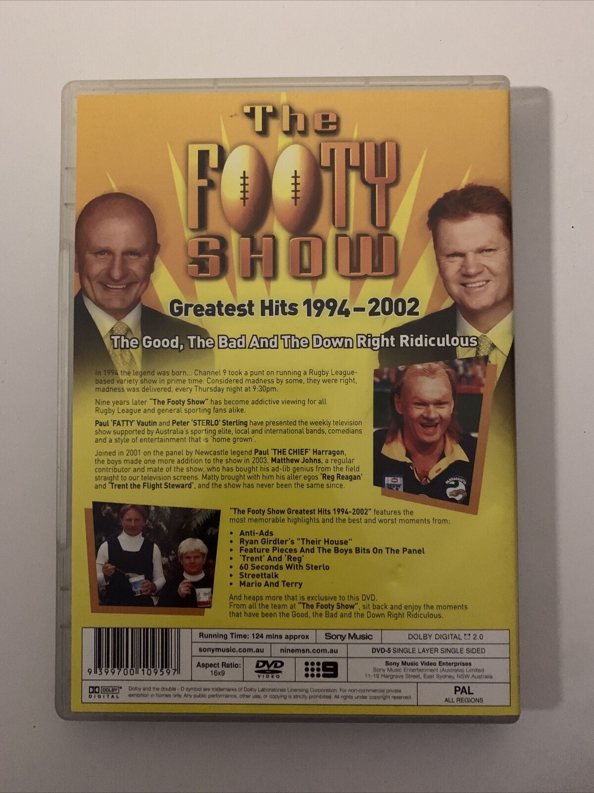 The Footy Show - Greatest Hits 1994-2002 (DVD, 2003) NRL Footy. All Regions