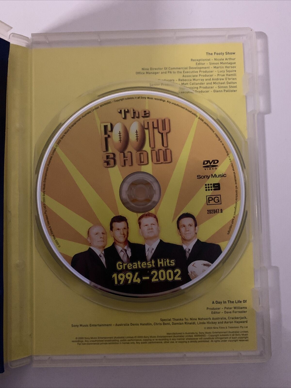 The Footy Show - Greatest Hits 1994-2002 (DVD, 2003) NRL Footy. All Regions