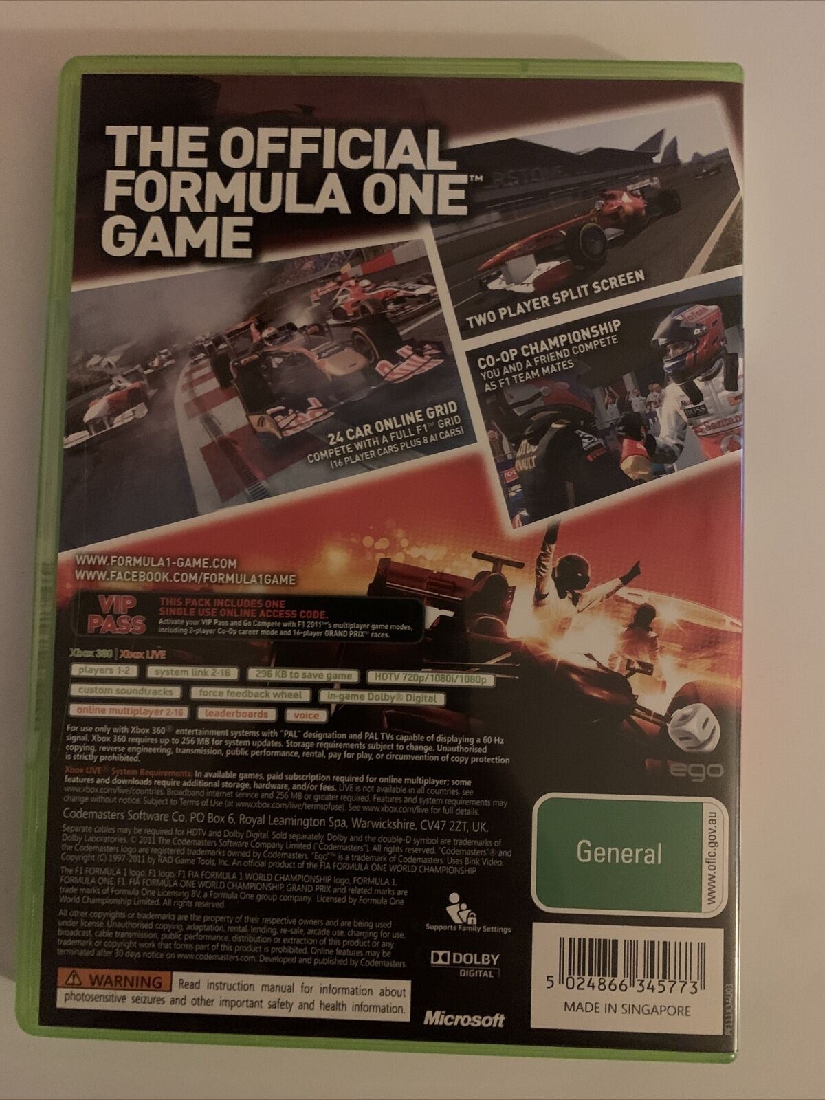 F1 Formula 1 2011 - Microsoft Xbox 360 PAL Game