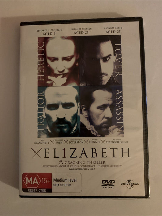 *New Sealed* Elizabeth (DVD, 1998) Cate Blanchett. Region 4&2