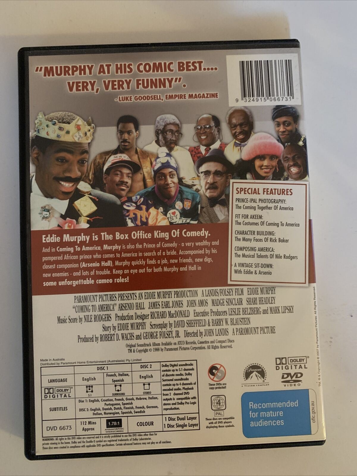 Coming To America - Royal Edition (DVD, 1988, 2-Disc) Region 4