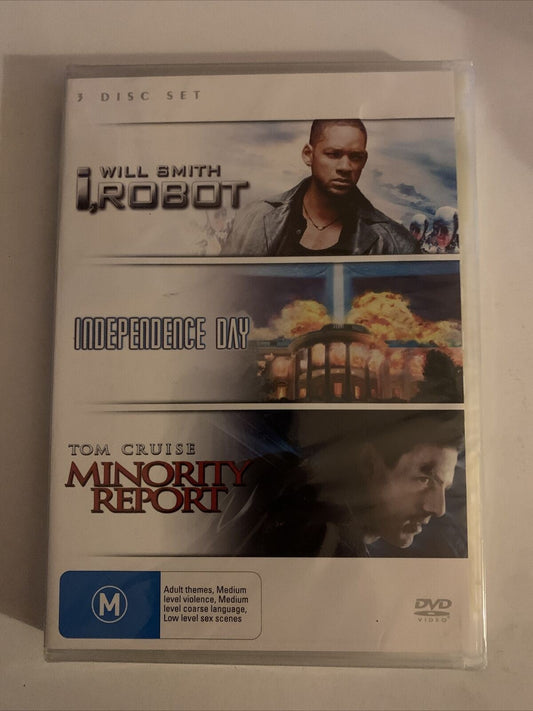 *New Sealed* I, Robot / Independence Day / Minority Report - 3 Disc Movie  DVD