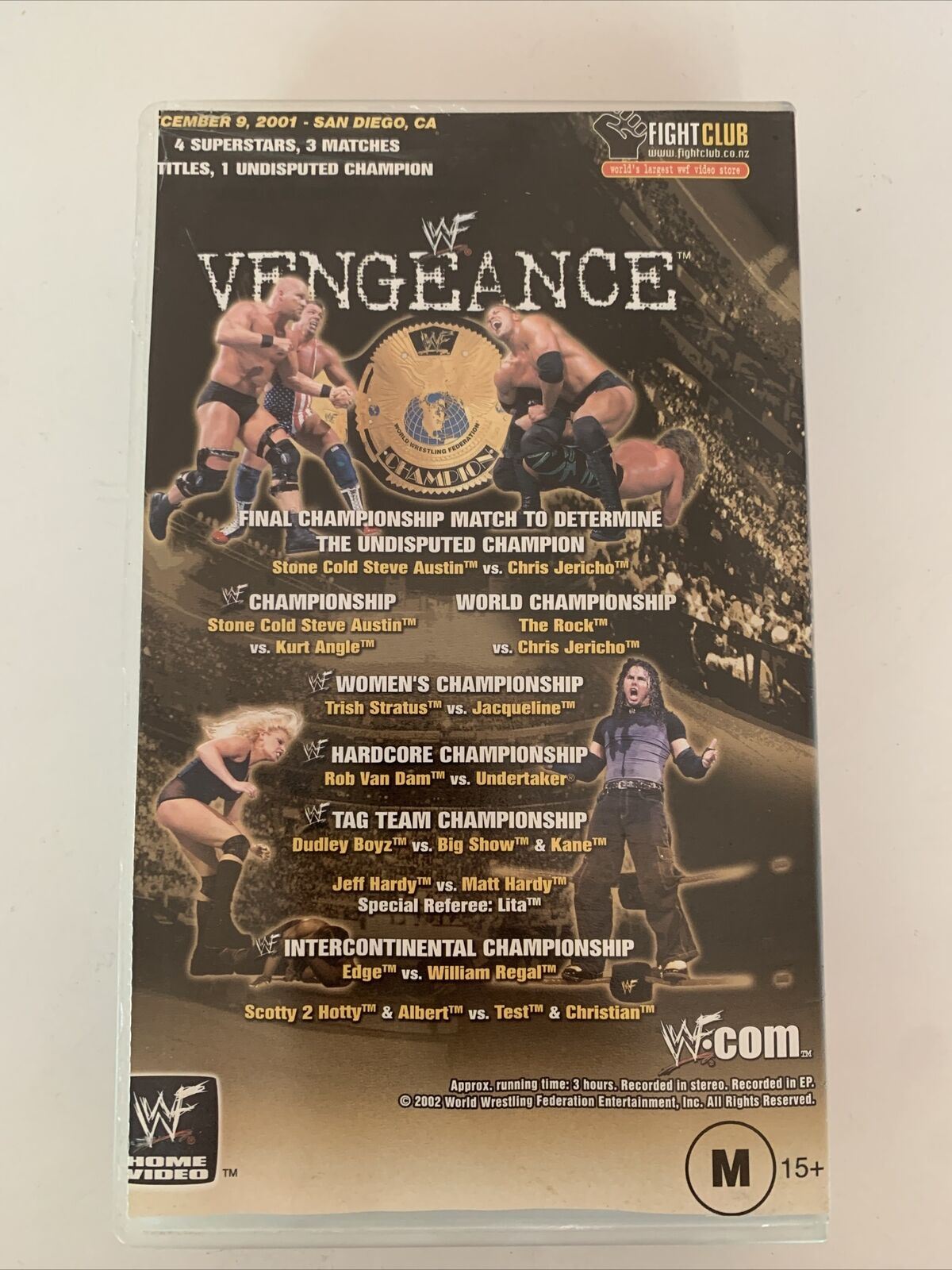 WWF: Vengeance 2001 - One Undisputed Champion VHS PAL Dwayne Johnson Steve Austi