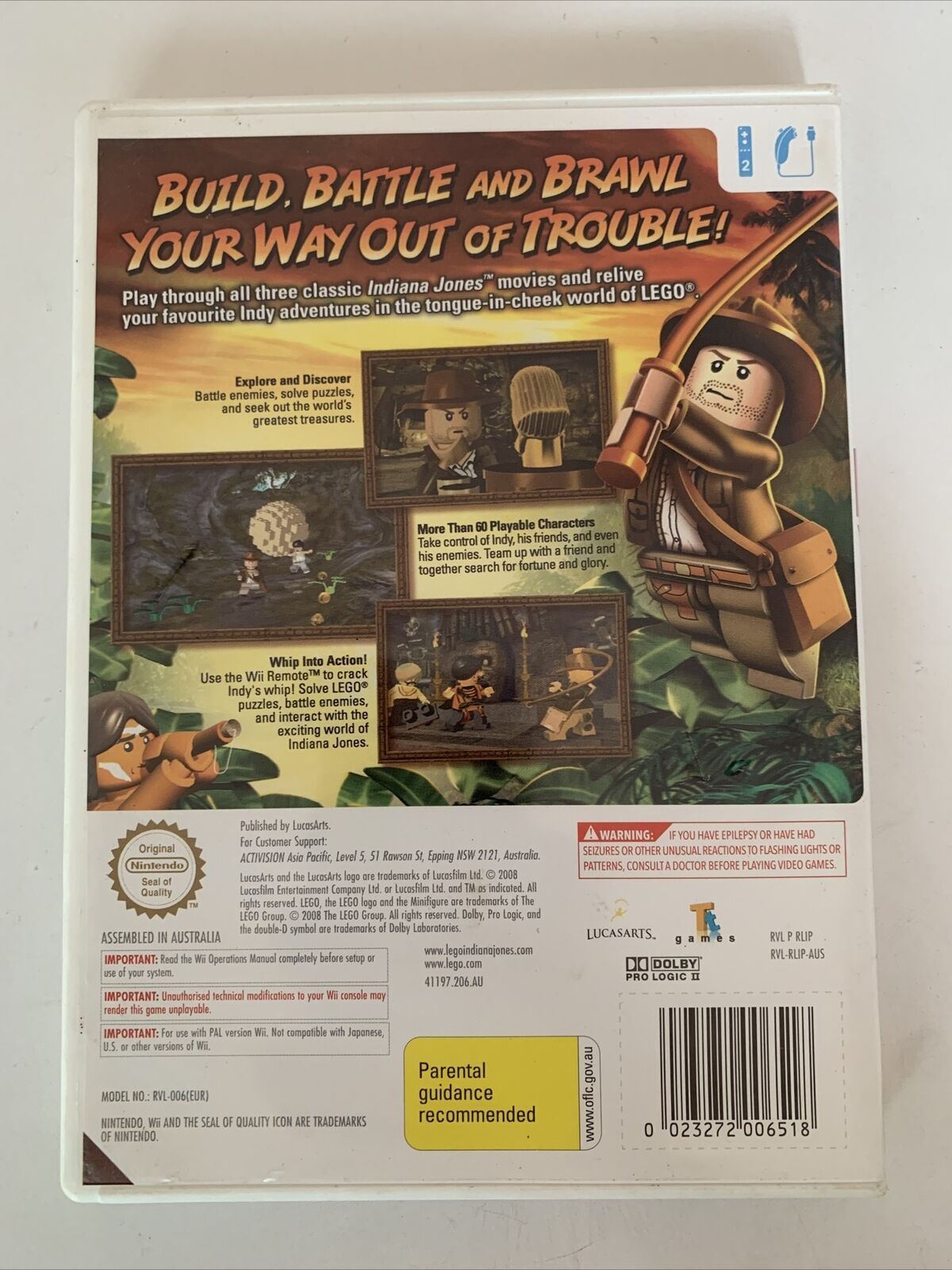 LEGO Indiana Jones: The Original Adventures - Nintendo Wii PAL Game