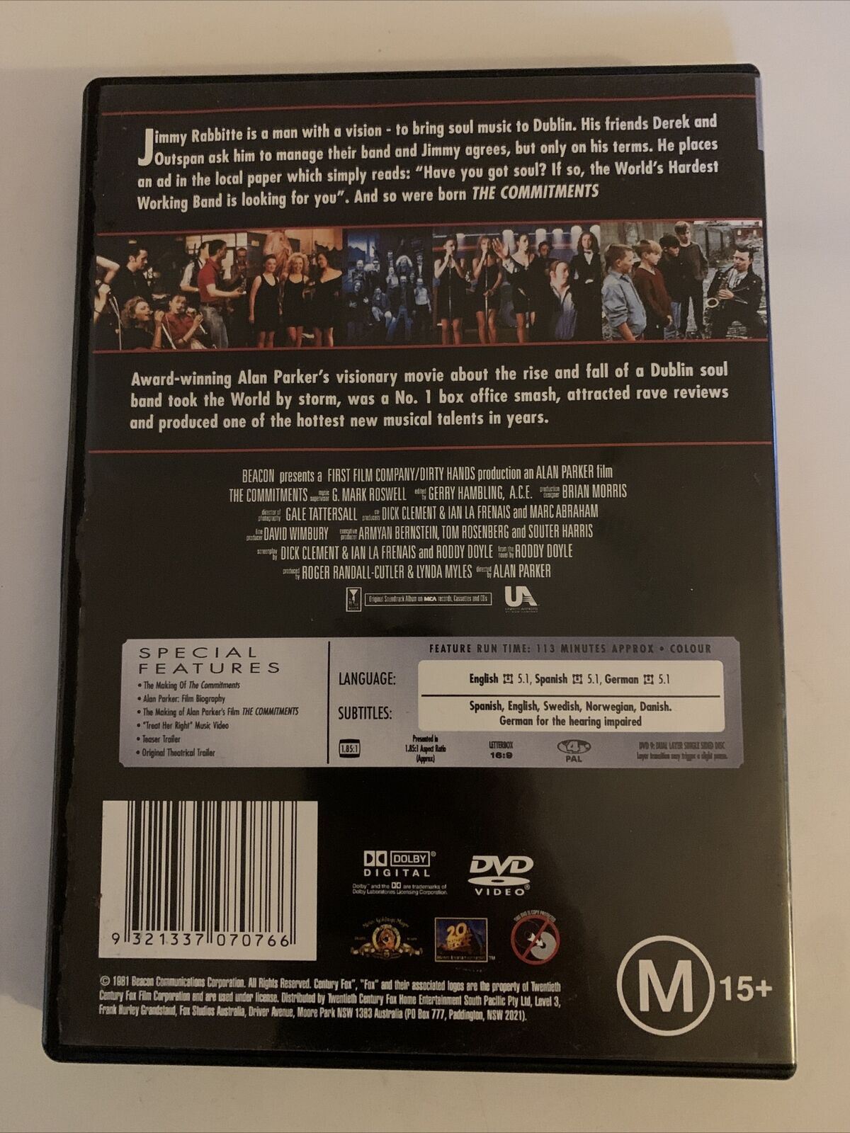 The Commitments - Special Edition (DVD, 1991) Region 4