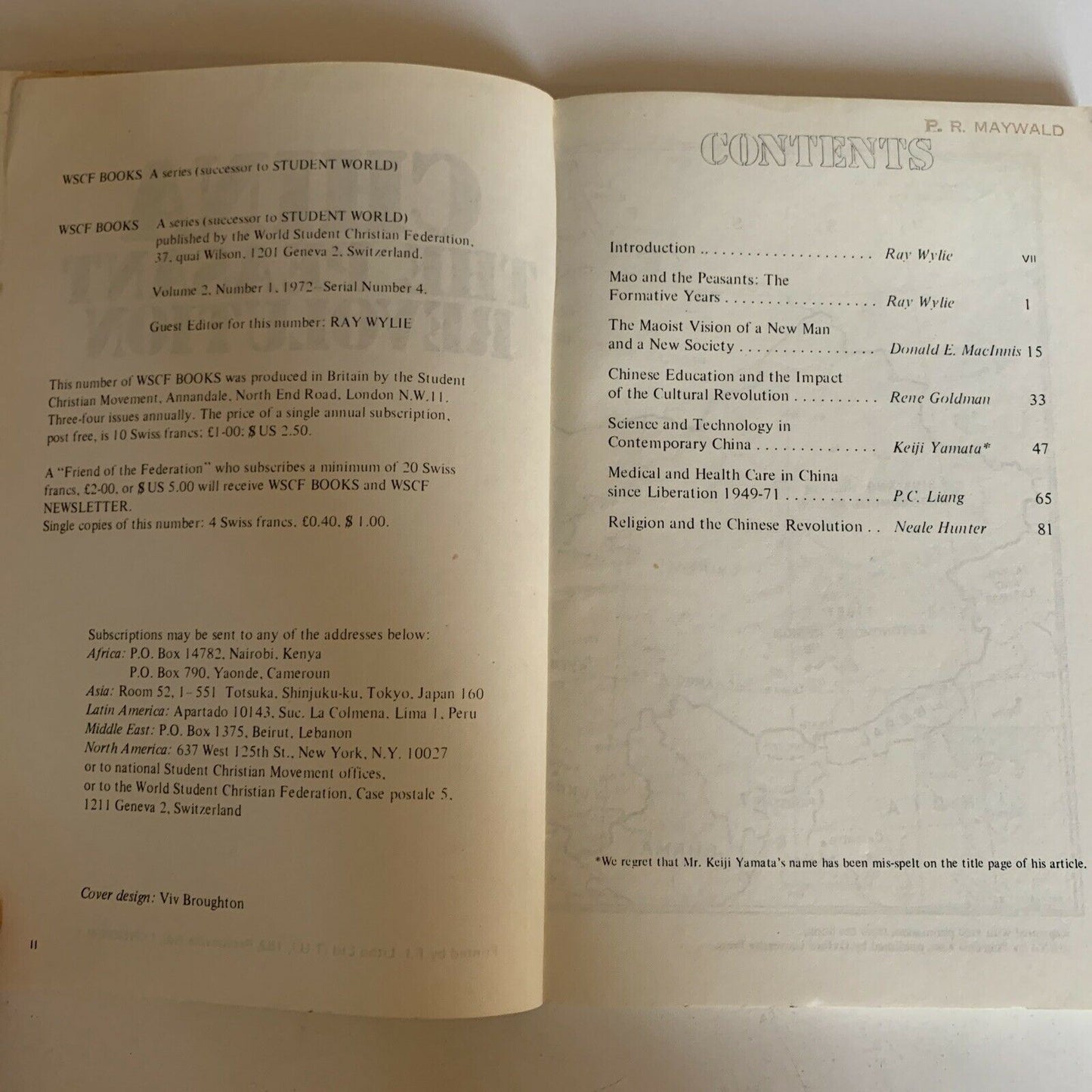 China The Peasant Revolution by Ray Wylie 1972