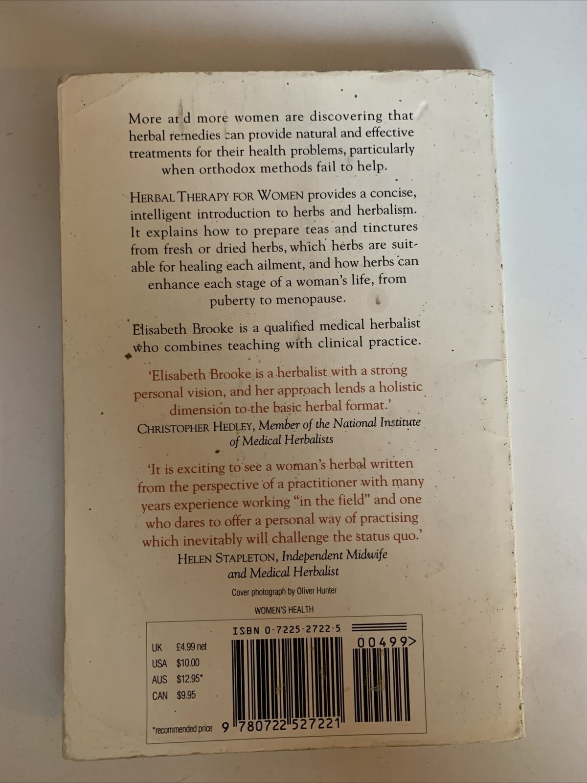 Herbal Therapy For Women by Elisabeth Brooke