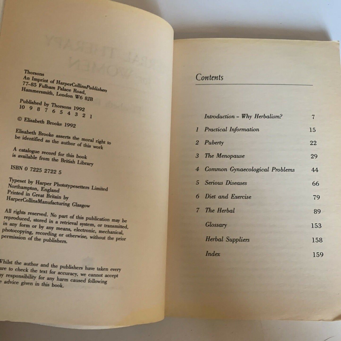 Herbal Therapy For Women by Elisabeth Brooke