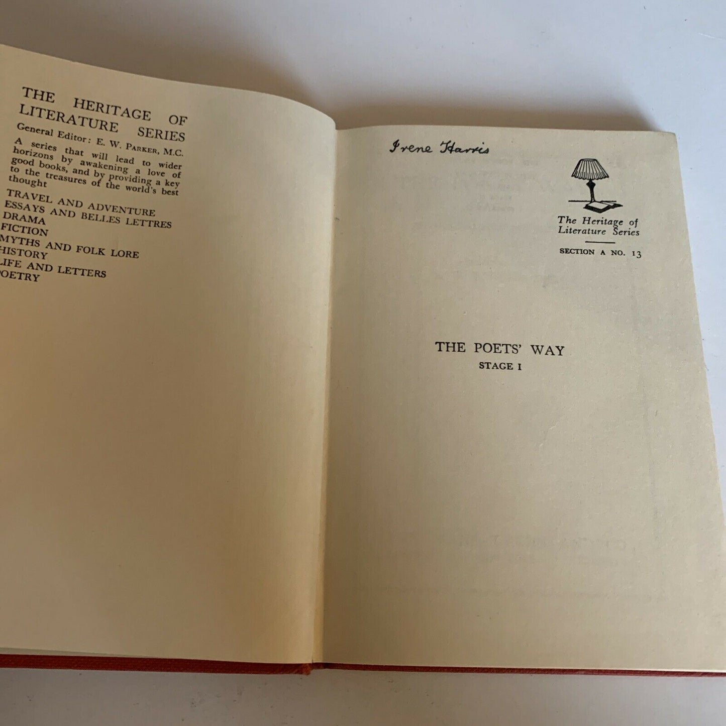 The Poet's Way - Stage One & Two - 1957 Hardcover E.W. Parker