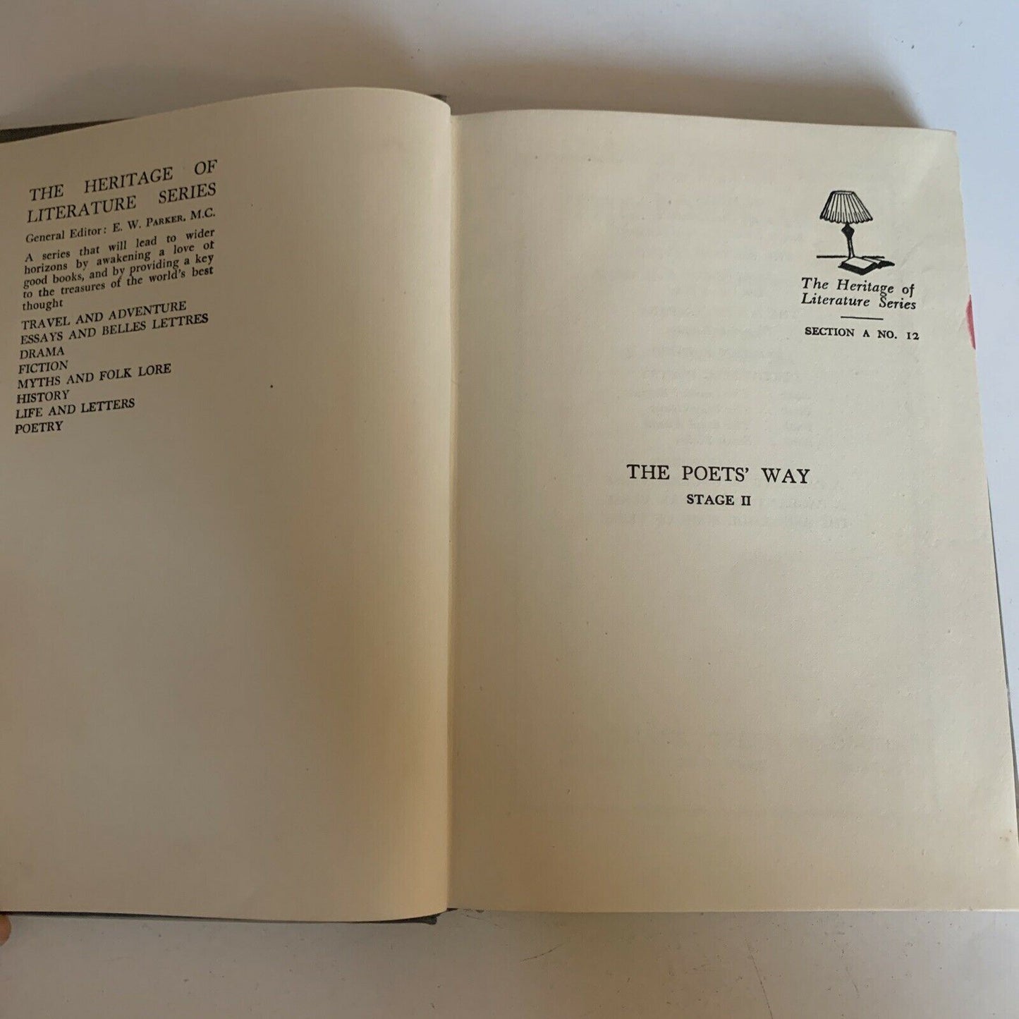 The Poet's Way - Stage One & Two - 1957 Hardcover E.W. Parker