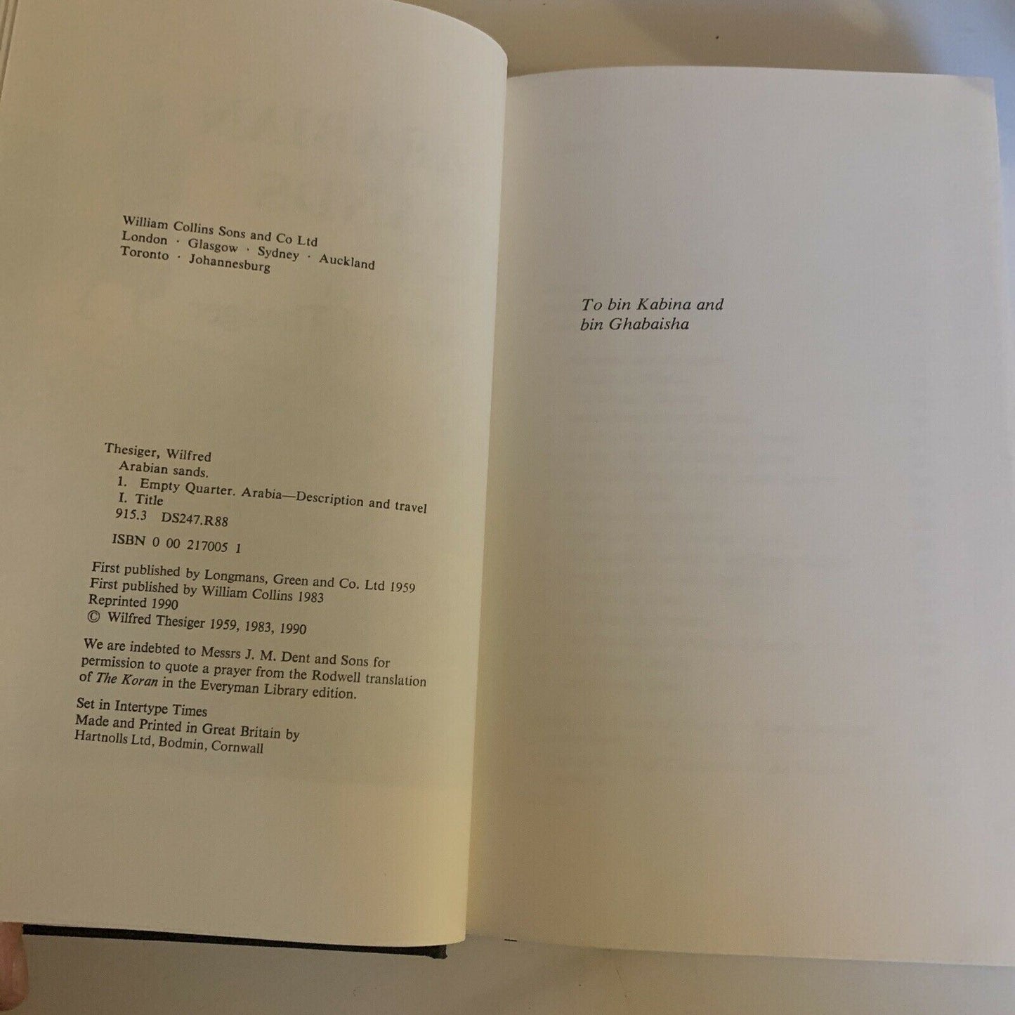 Arabian Sands by Wilfred Thesiger (Hardcover, 1990)