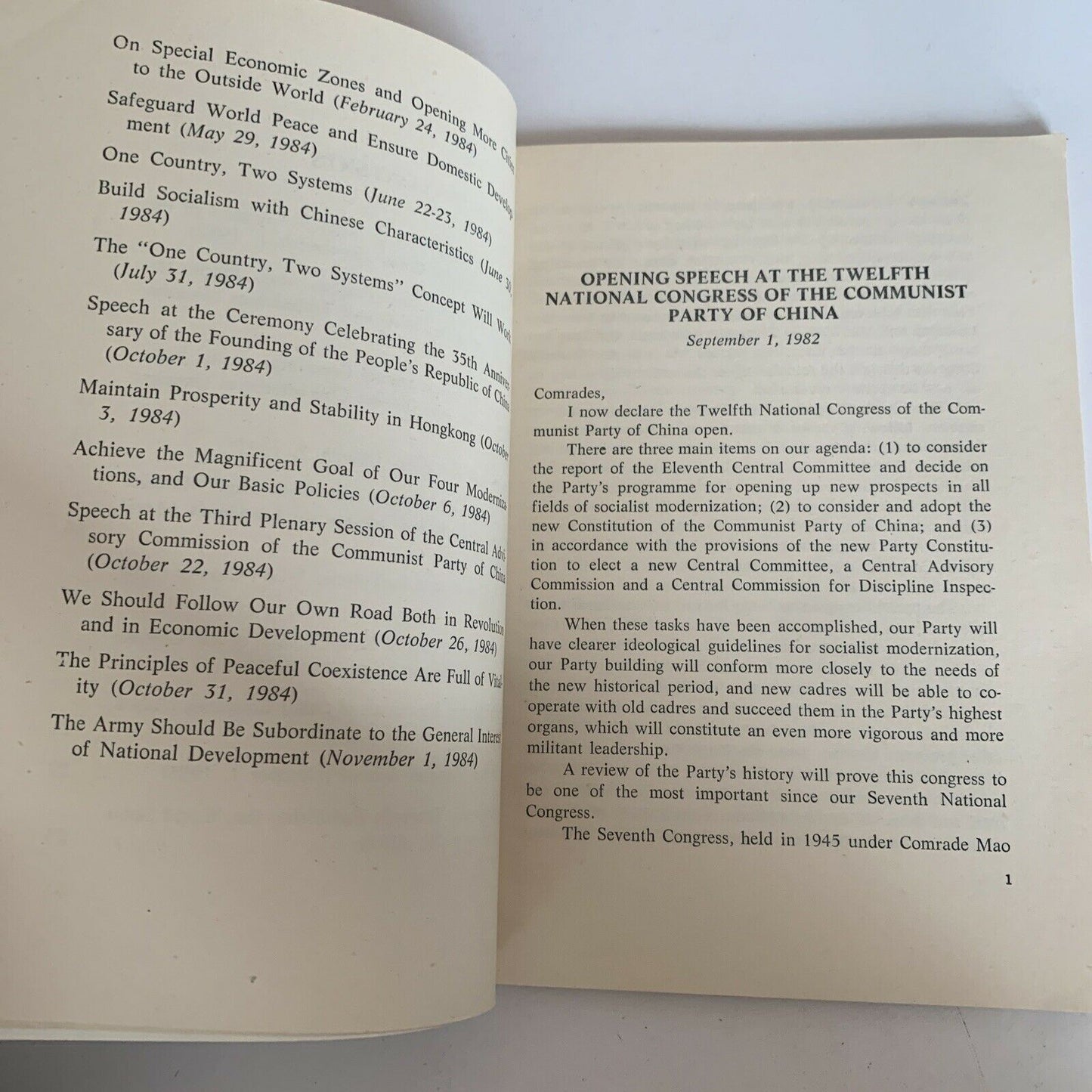 Build Socialism With Chinese Characteristics by Deng Xiaoping 1st Edition 1985