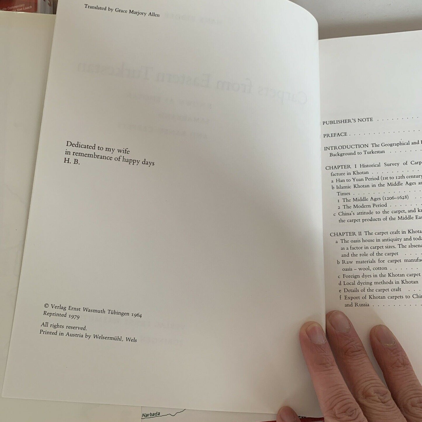 Carpets From Eastern Turkestan by Hans Bidder - Hardcover 1979