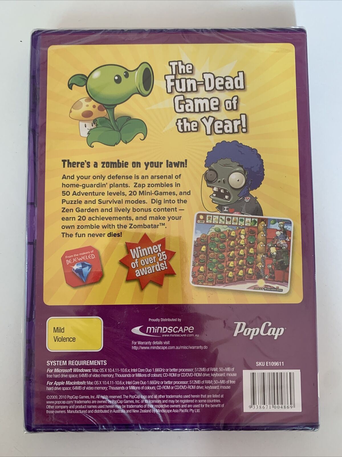 *New Sealed* Plants Vs. Zombies PC/MAC Game Of The Year Edition