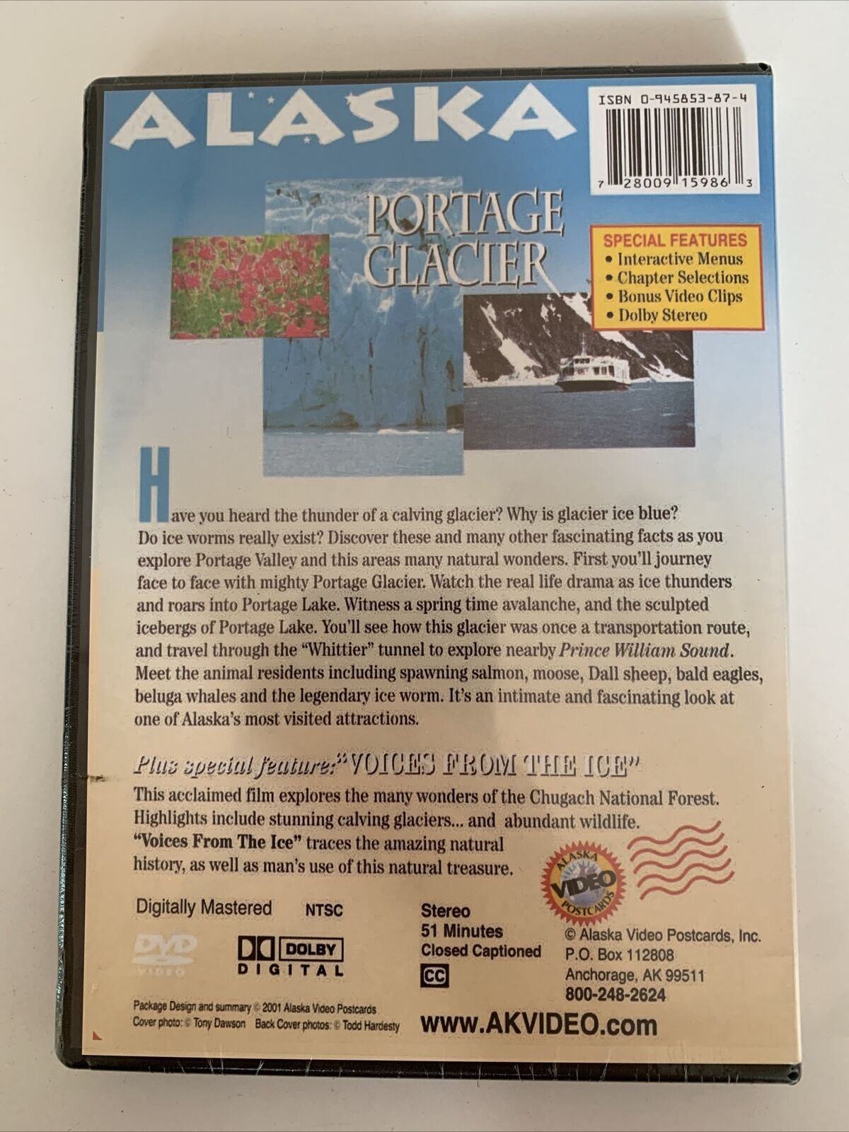 *New Sealed* Alaska Portage Glacier (DVD) All Regions