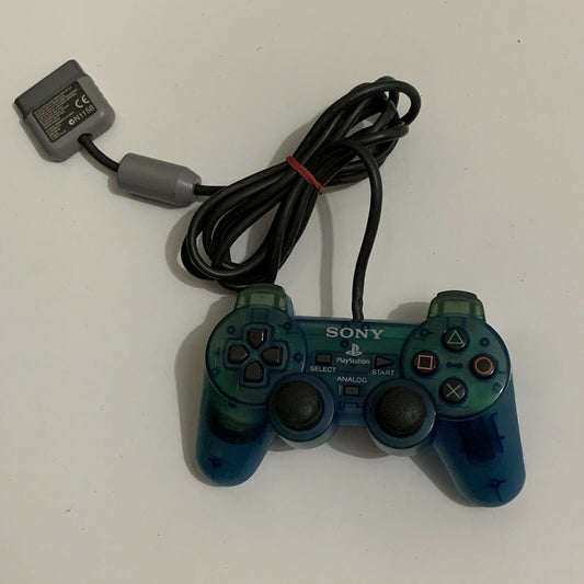 Sony Playstation 2 Analog Controller SCPH-1200 PS2 Transparent Clear Blue