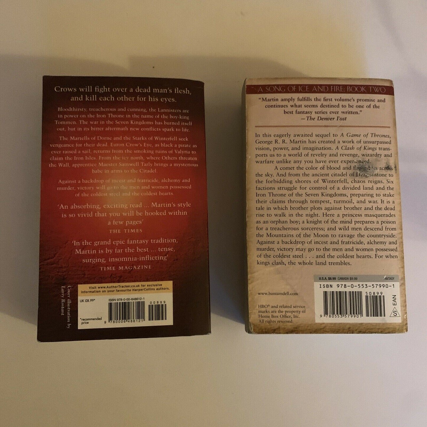 A Feast for Crows & Clash Of Kings by George R. R. Martin (2006, Paperback)