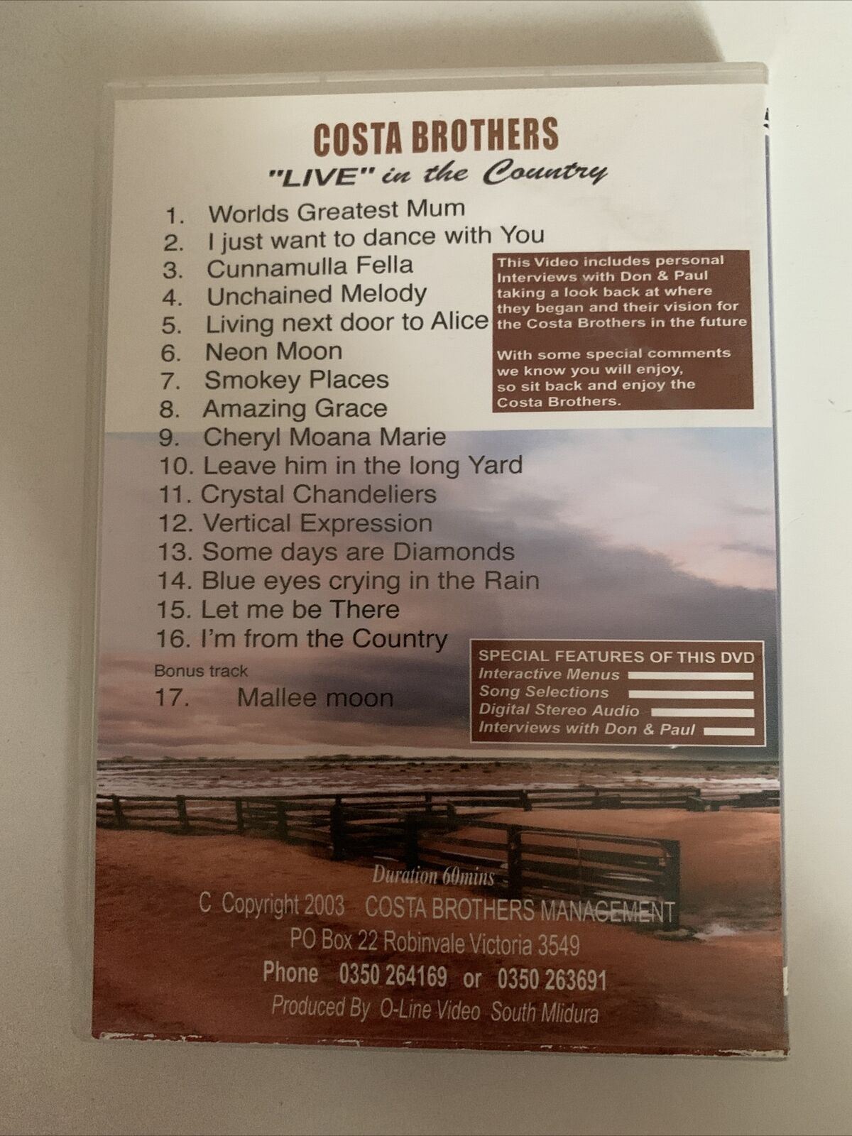 Costa Brothers - Live In The Country (DVD)